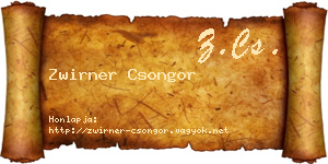 Zwirner Csongor névjegykártya